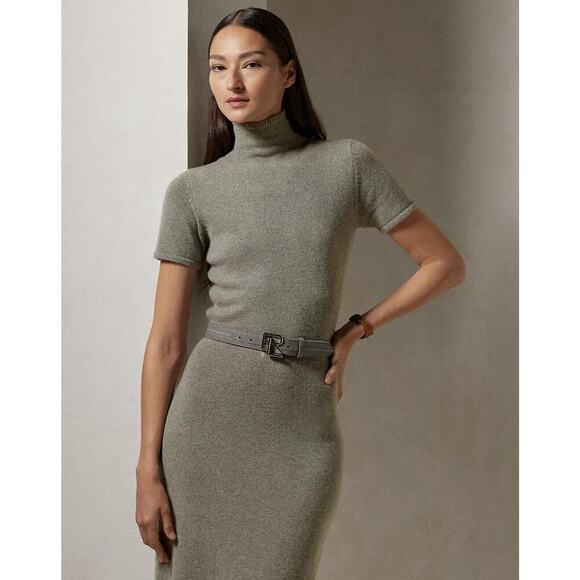 Ralph Lauren Collection Purple Label Cashmere Day Sweater Midi Dress Turtleneck - Picture 3 of 9